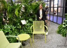 CEO Anna Nardi showcased the brand’s Italian outdoor furniture in the stand’s “jungle”. The impact on the environment is one of the brand’s key focus points. They now brought out their regeneration line, made from post-consumer waste.
